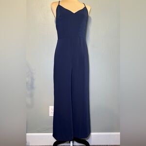 Promesa Navy Blue Sleeveless Tank Open Back Jumpsuit Romper Size‎ Medium